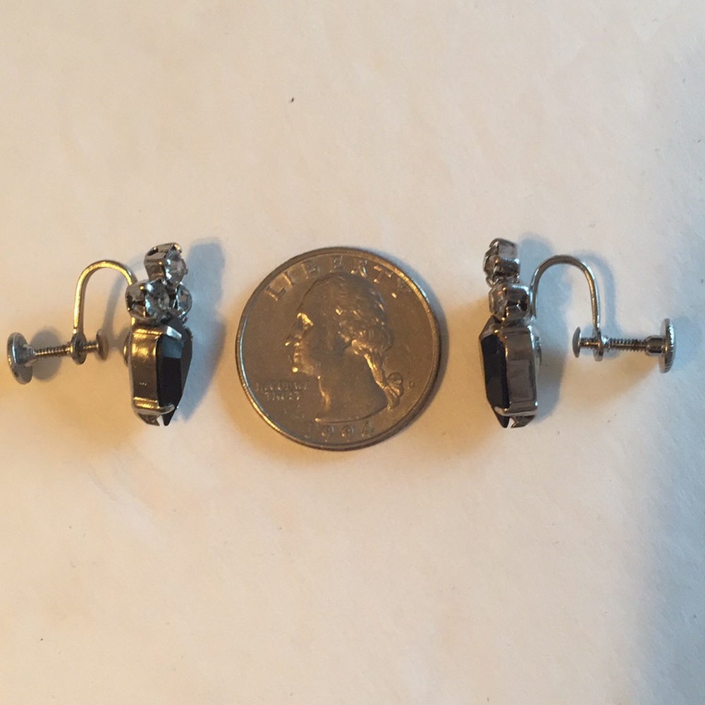 Vintage Rhinestone Earrings - Picture 3 of 3